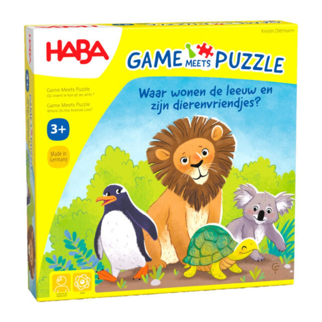 Game Meets Puzzle: Waar Wonen de Leeuw en zijn Dierenvriendjes? - Bordspel